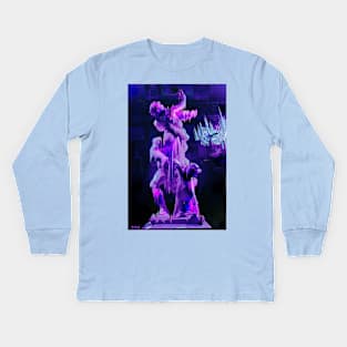 Vaporwave greek glitch statue Kids Long Sleeve T-Shirt